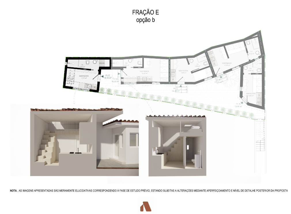 Planta e cortes de arquitetura de projeto de construção