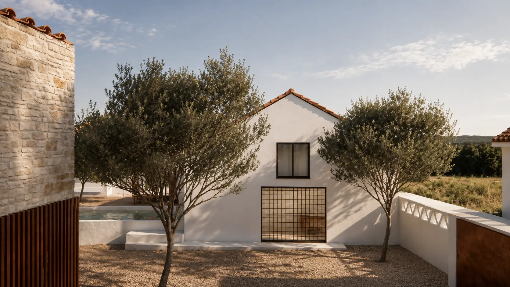 Pormenor construtivo entre alvenaria existente e acabamento novo