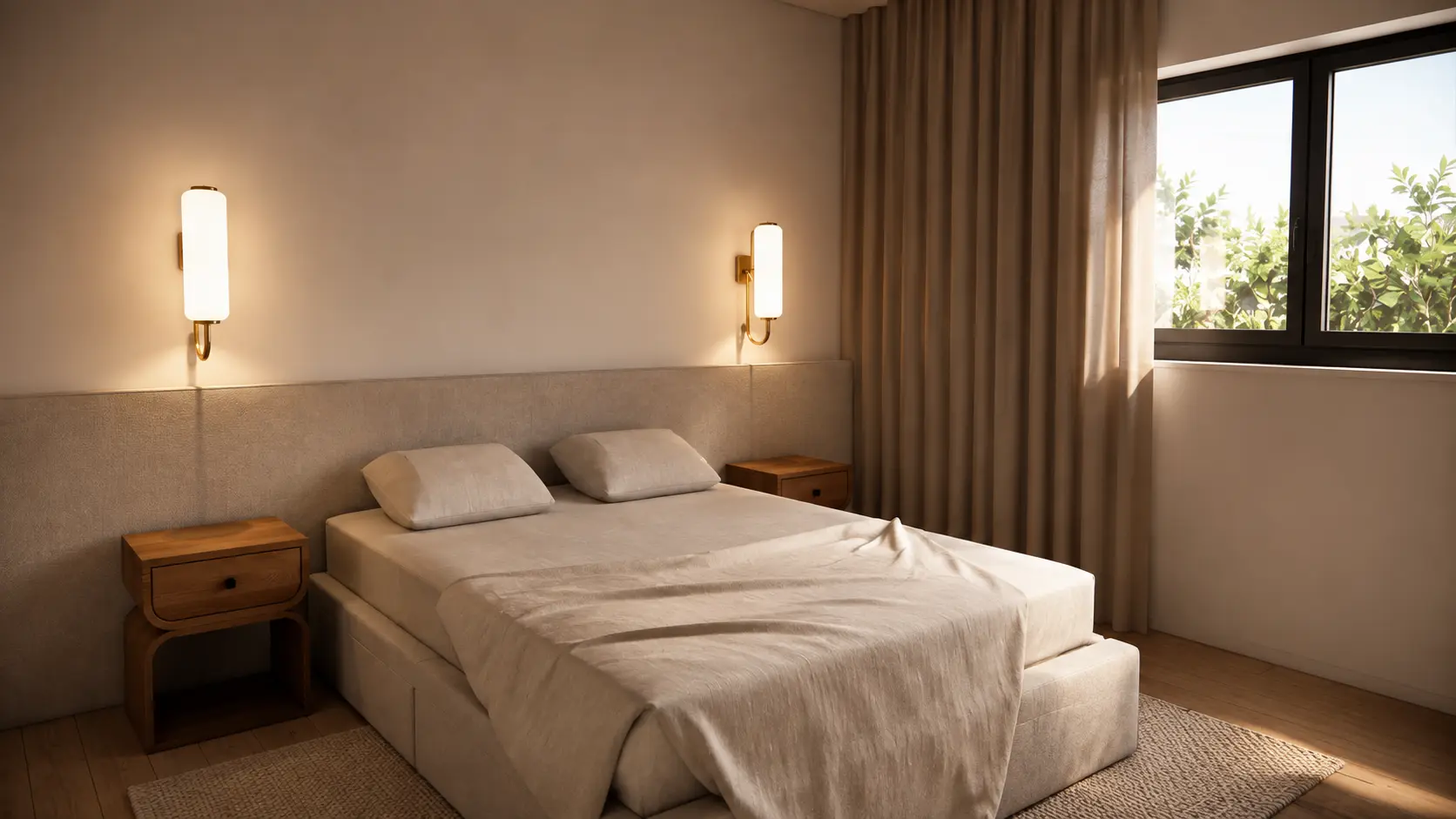 Render do alçado principal com estudo de luz natural